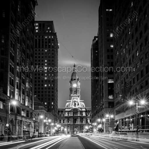 Philadelphia City Hall from Broad Street -- Philadelphia Black and White Photography