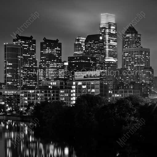 The West Half of the Philadelphia Skyline -- Philadelphia Black and White Photography