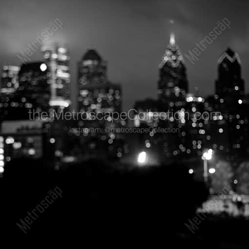 The Philly Skyline Out of Focus -- Philadelphia Black and White Photography