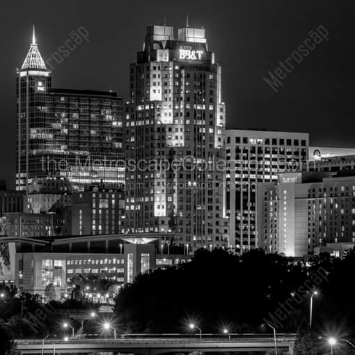 The Raleigh Skyline at MLK Blvd -- Raleigh Black and White Photography