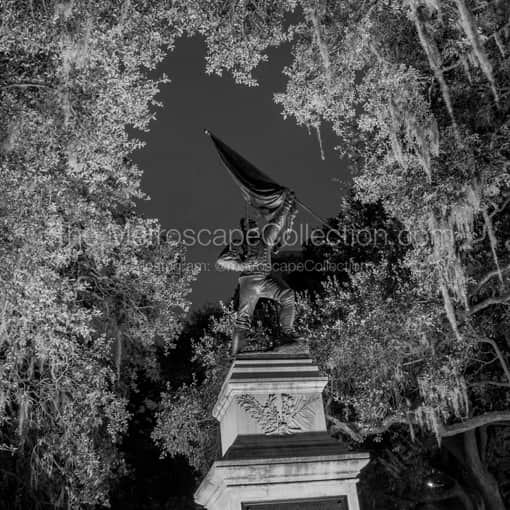The Jasper Monument in Madison Square -- Savannah Black and White Photography