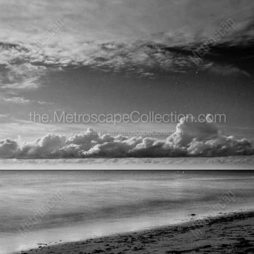 The Gulf of Mexico at Night -- St Petersburg Black and White Photography