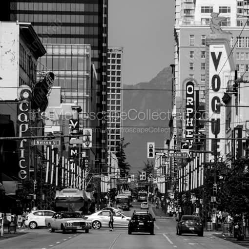 Nelson Street at Granville Street -- Vancouver Black and White Photography