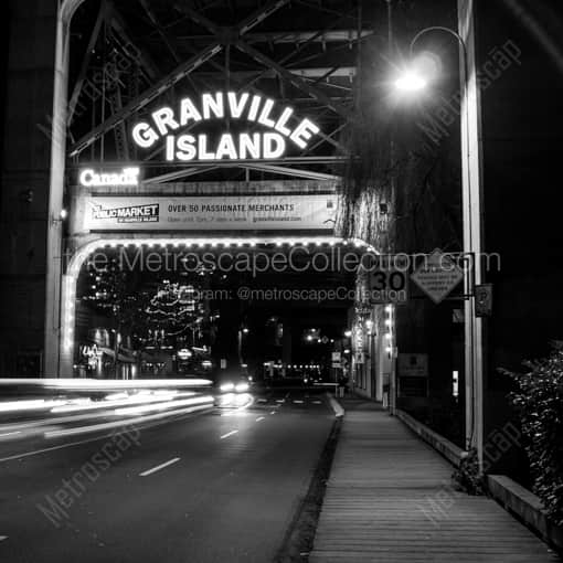 The Granville Island Sign -- Vancouver Black and White Photography