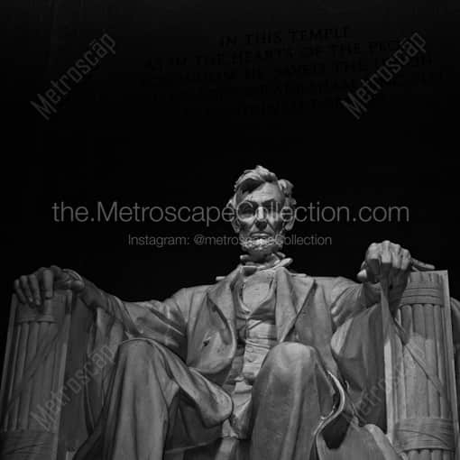 The Abe Lincoln Statue in the Lincoln Memorial -- Washington DC Black and White Photography