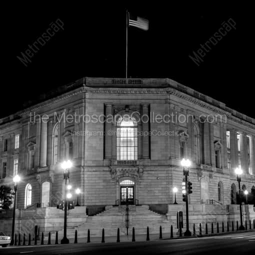 The Senate Russell Office Building at Night -- Washington DC Black and White Photography