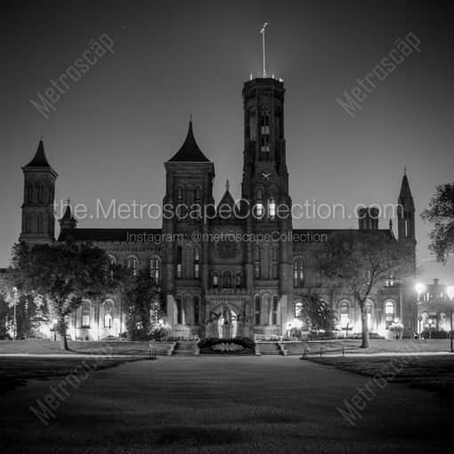 The Original Smithsonian Castle -- Washington DC Black and White Photography