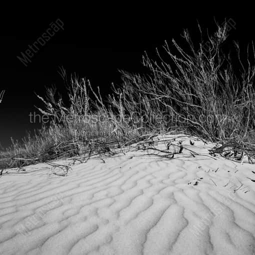 Matte Black WOOD Framed Black and White White Sands Photograph: Sand Dunes in White Sands National Park in a Square Matte Black Wood Frame