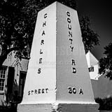 Square Charles Street and Walton County Road 30-A in Alys Beach Framed Photos