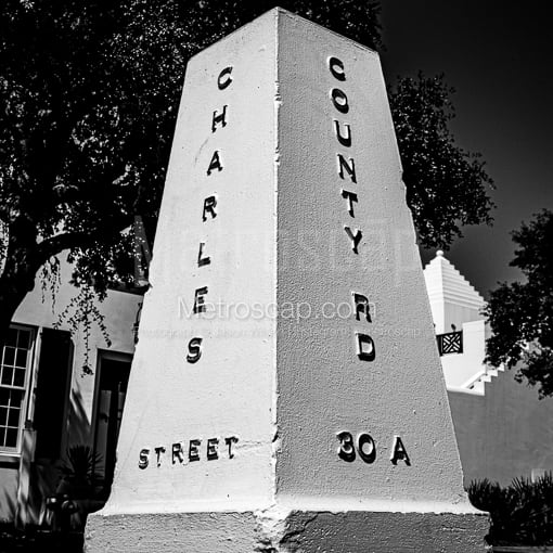 30-A Black and White Photos of Charles Street and Walton County Road 30-A in Alys Beach Charles Street and Walton County Road 30-A in Alys Beach -- 30-A Black and White Photos