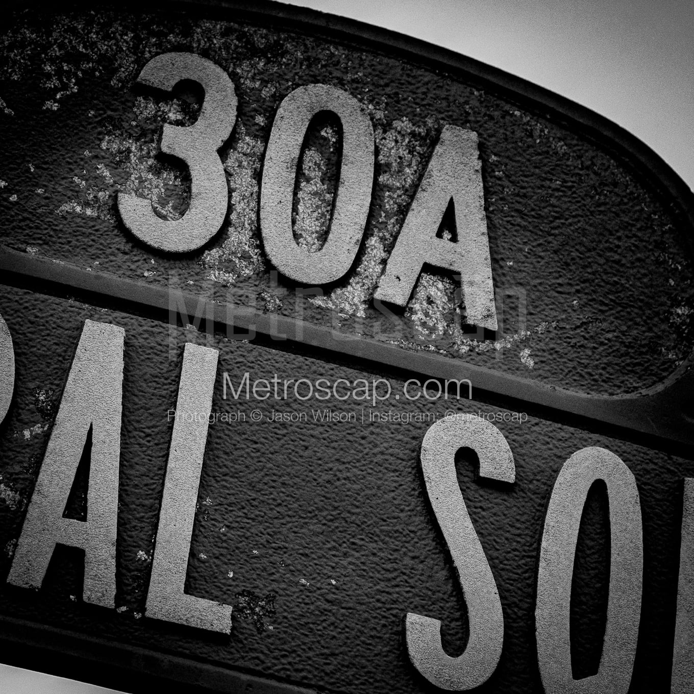 Central Square 30A black and white Photography square crop