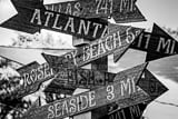 Horizontal Seaside Florida Mileage Post Framed Photos