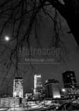 Vertical The Akron Ohio Skyline at Night Photography
