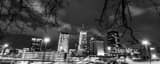 Panoramic The Akron Skyline Along the MLK Jr. Boulevard black and white Pictures