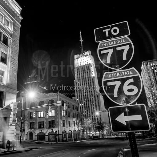 Downtown Akron Ohio -- Akron Black and White Photography