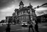 Horizontal The Athens County Courthouse black and white Photography