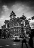 Vertical The Athens County Courthouse black and white Photography