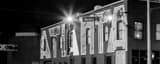 Panoramic An Atlanta Wall Mural off of Marietta Street black and white Photos