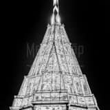 Square The Top of Bank of America Plaza at Night Framed Photos