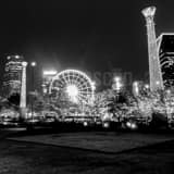Square Centennial Olympic Park at Night Framed Photos