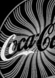 Vertical The Giant Coca-Cola Sign at Night black and white Photos