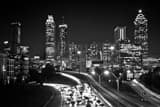 Horizontal The Atlanta Skyline from Jackson Street Above Freedom Parkway black and white Photos