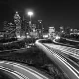 Square The Atlanta Skyline from a Spring Street Parking Garage Framed Photos
