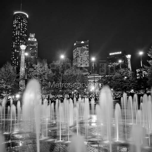Atlanta Black and White Photos of The Atlanta Skyline from Centennial Olympic Park The Atlanta Skyline from Centennial Olympic Park -- Atlanta Black and White Photos