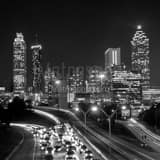 Square The Atlanta Skyline from Jackson Street Above Freedom Parkway black and white Photos