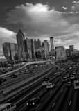 Vertical The Atlanta Skyline at Rush Hour Framed Photos