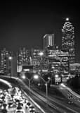 Vertical The Atlanta Skyline from Jackson Street Above Freedom Parkway black and white Photos