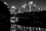 Horizontal The Midtown Atlanta Skyline from Piedmont Park at Night Framed Photos
