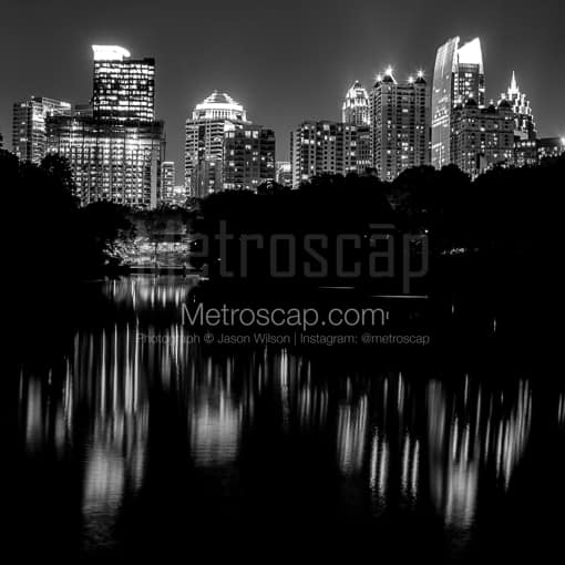 Atlanta Black and White Photos of The Midtown Atlanta Skyline from Piedmont Park The Midtown Atlanta Skyline from Piedmont Park -- Atlanta Black and White Photos