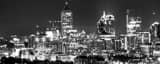 Panoramic The Midtown Mile at Night black and white Photos