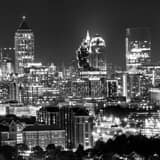 Square The Midtown Mile at Night black and white Photos