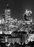 Vertical The Midtown Mile at Night black and white Photos