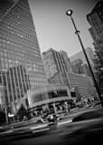 Vertical Peachtree Street at Rush Hour in Buckhead black and white Photos