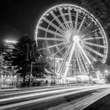 Square The Skyview Atlanta Ferris Wheel at Night Framed Photos