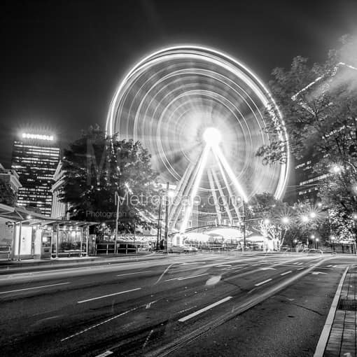 Atlanta Black and White Photos of The Skyview Atlanta Ferris Wheel near Centennial Olympic Park The Skyview Atlanta Ferris Wheel near Centennial Olympic Park -- Atlanta Black and White Photos
