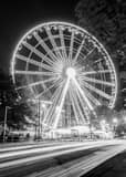 Vertical The Skyview Atlanta Ferris Wheel at Night Framed Photos