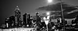 Panoramic The Atlanta Skyline from the Varsity black and white Photos