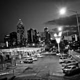 Square The Atlanta Skyline from the Varsity black and white Photos