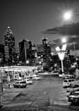 Vertical The Atlanta Skyline from the Varsity black and white Photos