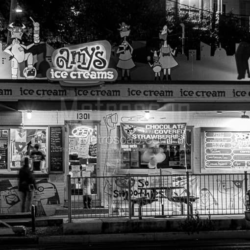 Amys Ice Creams in SoCo -- Austin Black and White Photography