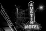 Horizontal The Austin Motel Sign black and white Pictures