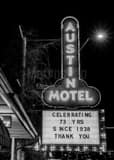 Vertical The Austin Motel Sign black and white Pictures