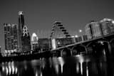 Horizontal The New Austin Skyline at Night on the Colorado black and white Pictures