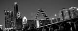Panoramic The New Austin Skyline at Night on the Colorado black and white Pictures