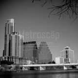 Square The Austin Skyline in the Afternoon black and white Pictures