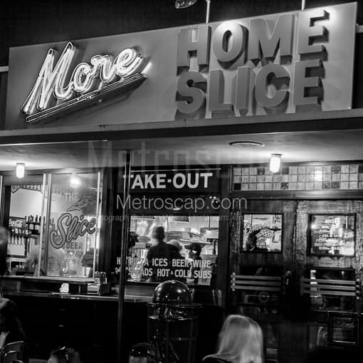 The Home Slice Take-Out Window -- Austin Black and White Photography